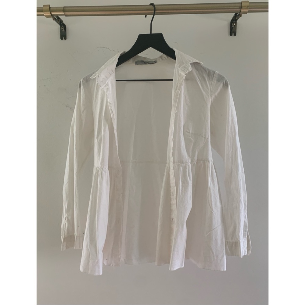 White sheer long sleeve top